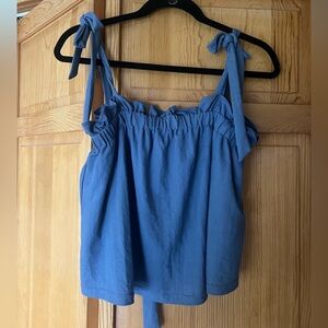 Blue tank top with Tie Straps